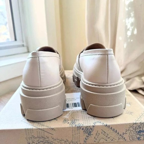 ALOHAS Trailblazer Leather Platform Loafers Pearl US 7 / EUR 38 - Picture 9 of 16